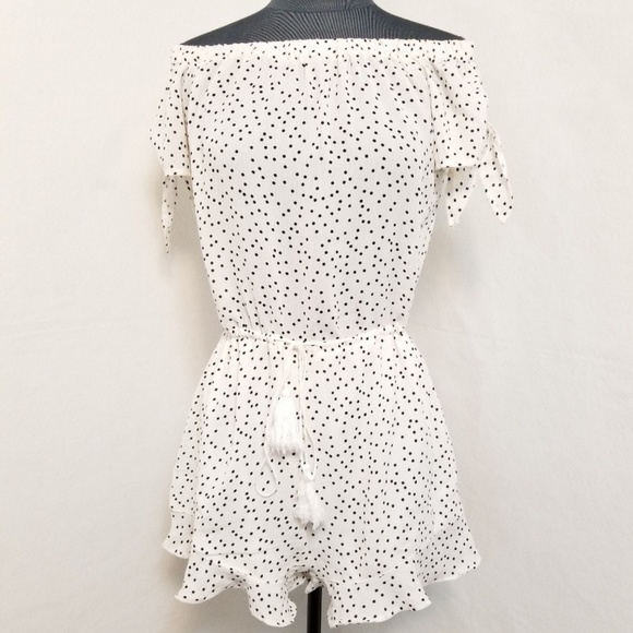 Harper & Me Pants - Harper & Me Romper Polka Dots Off Shoulder Size 8